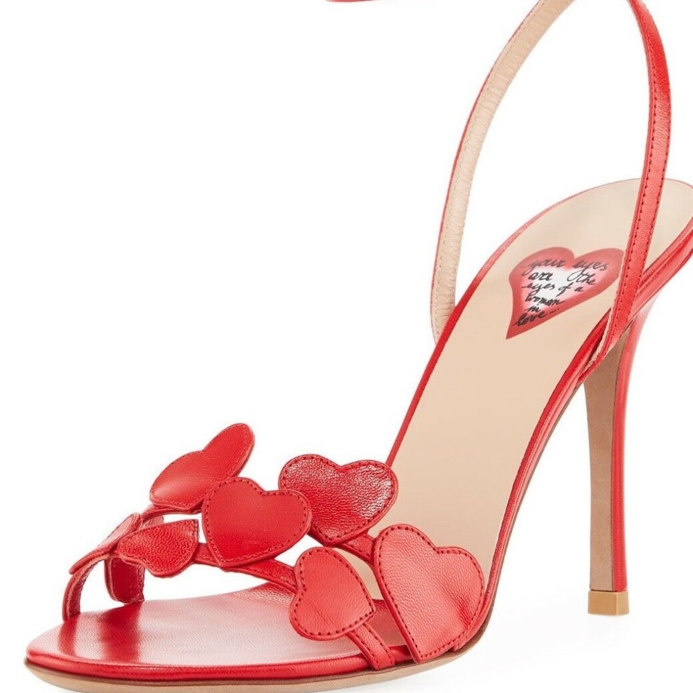 VALENTINO LOVE HEARTS L'AMORE RED SANDALS SHOES